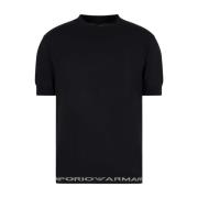 Zwart Logo Lettering T-Shirt Emporio Armani , Black , Heren