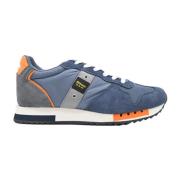 Stijlvolle Oranje Sneakers voor Mannen Blauer , Multicolor , Heren