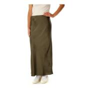 Satijnen Maxi Rok met Slim Fit Samsøe Samsøe , Green , Dames