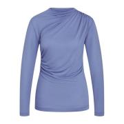 Gedrapeerde Blouse Top Granada Sky Bruuns Bazaar , Blue , Dames