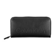 Damesportemonnee Zwart Rfid Ritssluiting Calvin Klein , Black , Dames