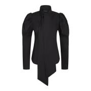 Zwarte Katoenen Shirt met Dramatische Mouwen Bruuns Bazaar , Black , D...