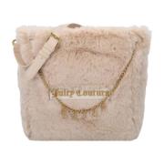 Beige Schoudertas van Nepbont met Omkeerbaar Logo Juicy Couture , Beig...