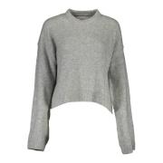 Grijze Dames Trui met Borduursel Calvin Klein , Gray , Dames