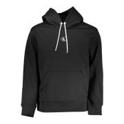 Zwarte hoodie met centrale zak Calvin Klein , Black , Heren