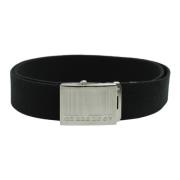 Canvas Stoffen Riem met Zilverkleurige Gesp Vetements , Black , Heren