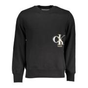 Heren Sweatshirt met Logo Print Calvin Klein , Black , Heren