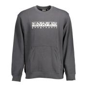 Zwarte Sweatshirt met ritssluiting zak Napapijri , Gray , Heren