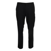 Elegant Slim Fit Dress Pants Dolce & Gabbana , Black , Heren