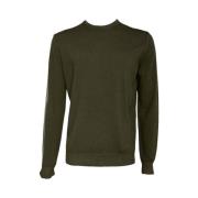 Groene Pullover, Merinowol, Gemaakt in Italië Ferrante , Green , Heren