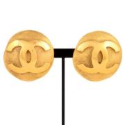 Pre-owned Metal earrings Chanel Vintage , Yellow , Dames