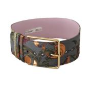 Multicolor Canvas en Leren Riem Dolce & Gabbana , Multicolor , Dames