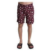 Stijlvolle kastanjebruine zwemshorts Dolce & Gabbana , Brown , Heren