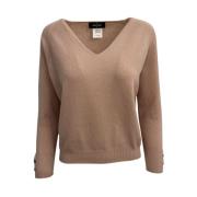 Cashmere V-Neck Pullover in Rose Gran Sasso , Pink , Dames