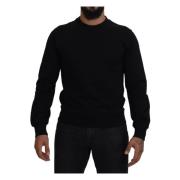 Zwarte katoenen crew neck pullover sweater Dolce & Gabbana , Black , H...