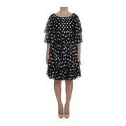 Gestippelde Ruches Jurk Dolce & Gabbana , Black , Dames