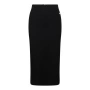 Logo Pencil Rok Stretch Gebreid Dolce & Gabbana , Black , Dames