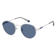 Palladium/Blauwe Zonnebril Polaroid , Blue , Unisex