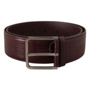 Elegante kastanjebruine leren riem Dolce & Gabbana , Brown , Heren