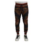 Barok Kroon Zijden Sweatpants Dolce & Gabbana , Multicolor , Heren