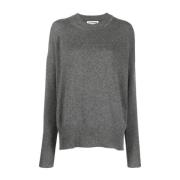 Grijze Ronde Hals Trui Jil Sander , Gray , Dames