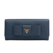 Pre-owned Leather wallets Prada Vintage , Blue , Dames