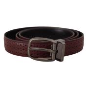 Geperforeerde Leren Riem met Metalen Gesp Dolce & Gabbana , Brown , He...