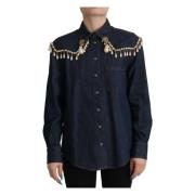 Top met parelversiering Dolce & Gabbana , Blue , Dames