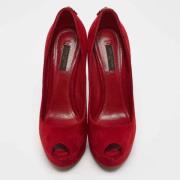 Pre-owned Suede heels Louis Vuitton Vintage , Red , Dames