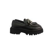 Mocini Pelle Loafers voor Dames Casadei , Black , Dames