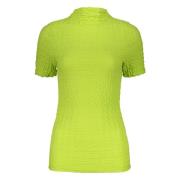 Gekreukt Effect Korte Mouw Top LOW Classic , Green , Dames