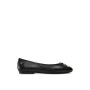 Jayna Leren Platte Ballerina's Ralph Lauren , Black , Dames