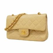 Pre-owned Leather chanel-bags Chanel Vintage , Beige , Dames