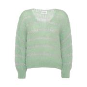 Groene Mohair Gebreide Trui met Lurex Details American Dreams , Green ...