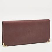 Pre-owned Leather wallets Cartier Vintage , Red , Dames