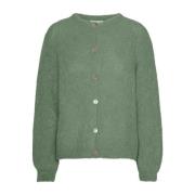 Zachte Alpaca Cardigan Stoffig Groen American Dreams , Green , Dames