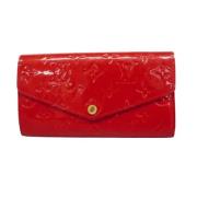 Pre-owned Leather wallets Louis Vuitton Vintage , Red , Dames