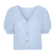 Lichtblauwe V-hals Cardigan American Dreams , Blue , Dames