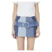 Blauwe Moonogram Denim Rok Marine Serre , Blue , Dames