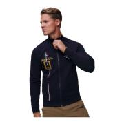 Geborduurde volledige rits trui in donkerblauw Aeronautica Militare , ...