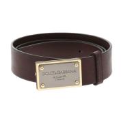 Logo Plaat Riem Dolce & Gabbana , Brown , Heren