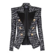 Jasje met 6 knopen en 'Love Letter'-print Balmain , Black , Dames