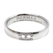 Pre-owned White Gold rings Hermès Vintage , Gray , Dames