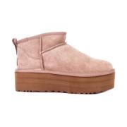 Suède Logo Laarzen Rubber Zool UGG , Beige , Dames