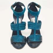 Pre-owned Suede sandals Jimmy Choo Pre-owned , Blue , Dames