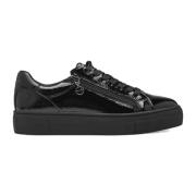 Zwarte Patent Lage Sneakers Tamaris , Black , Dames