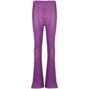 Casual Paarse Katoenen Broek Moschino , Purple , Dames