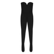 Techno Fabric Sweetheart Jumpsuit Sergio Rossi , Black , Dames