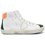 Vintage Hoge Sneakers Wit Groen Philippe Model , White , Heren