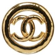 Pre-owned Metal brooches Chanel Vintage , Yellow , Dames